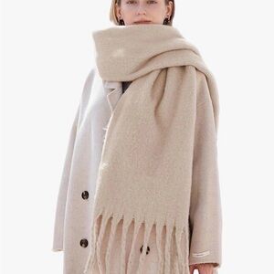 Wander Agio Women's Fashion Long Shawl/ Scarf - Apricot. Oversized.